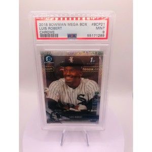 PSA 9 Luis Robert 2018 Bowman Chrome Mega Box Refractor 1st Bowman #BCP21